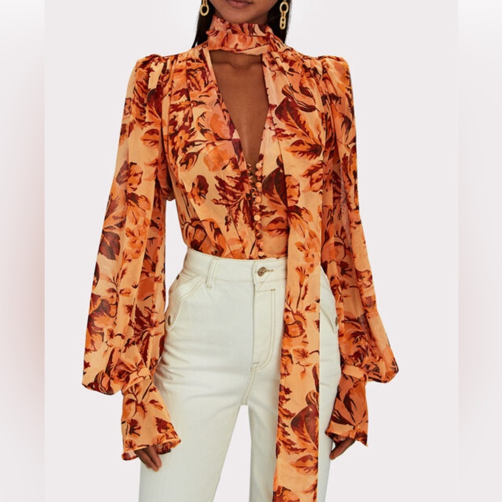ACLER
Swansea Floral Tie-Neck Blouse mint condition US size 4